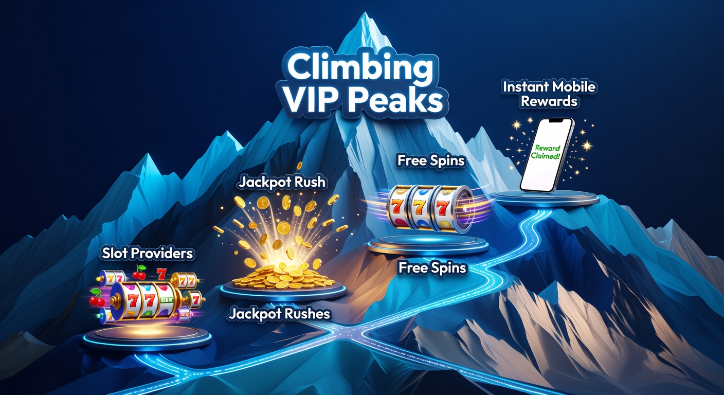 Speler klimt VIP-ladders op met fonkelende jackpots en mobiele slots op een dynamisch casino-scherm