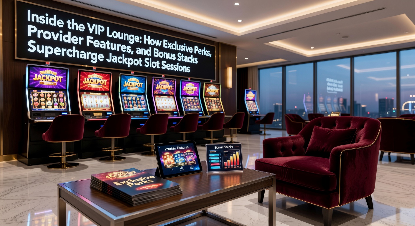 Luxe VIP-lounge in een online casino met gouden slots en jackpot-schermen die oplichten