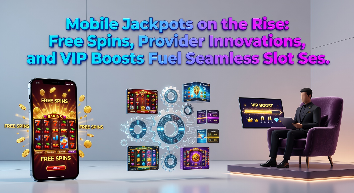 Dynamische mobiele gokkast met jackpot-meter, free spins-wiel en VIP-ladder die oploopt tijdens een sessie