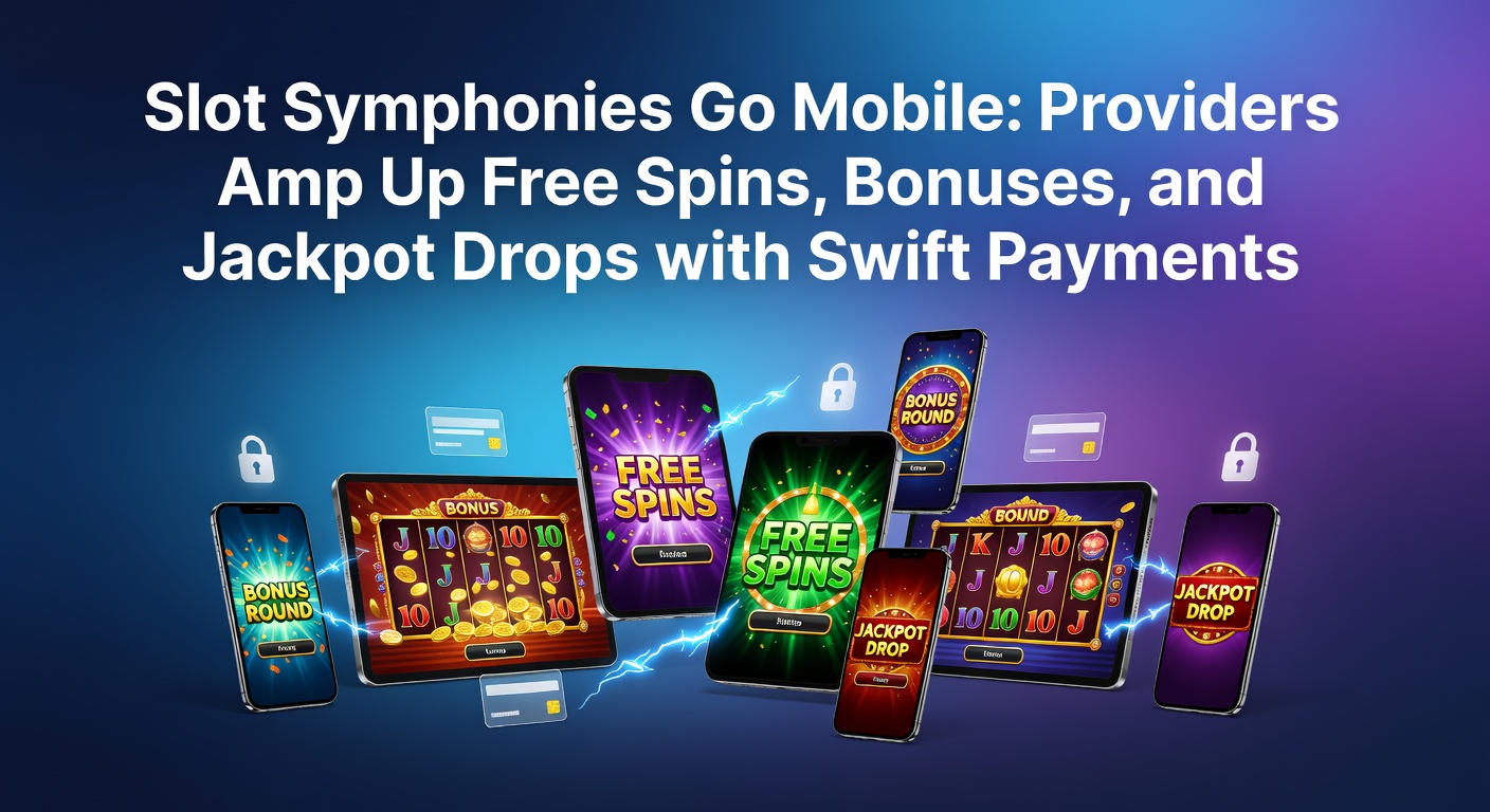 Mobiele slotspelers vieren een jackpotwinst op hun smartphone, met kleurrijke symbolen en vallende munten op het scherm